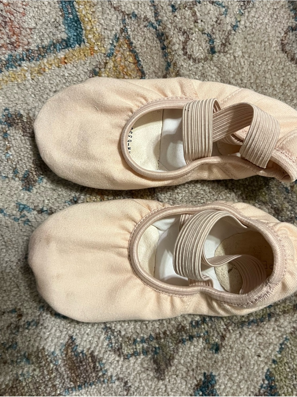 Kids Ballet Slippers in Light Pink - Elastic Strap Dance Shoes